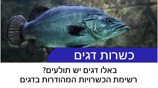 באלו דגים יש תולעים?  רשימת הכשרויות המהודרות בדגים