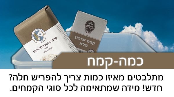 מתלבטים מאיזו כמות צריך להפריש חלה? חדש! מידה שמתאימה לכל סוגי הקמחים.